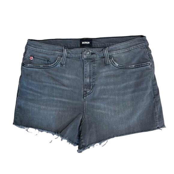 HUDSON Gray Faded Raw Edge Denim Gracie Short Women’s Size 30 - Picture 1 of 8